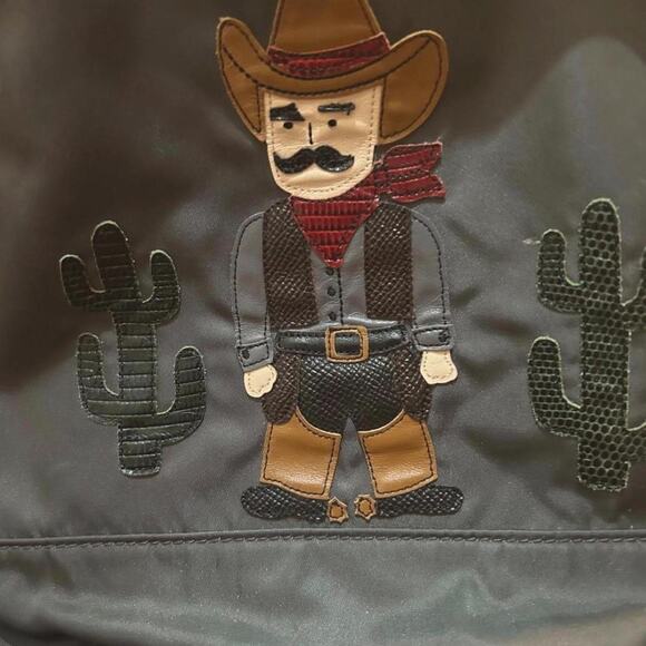 Dolce & Gabbana #DGFamily Vulcano Cowboy Patch LG Backpack in Black/Slate